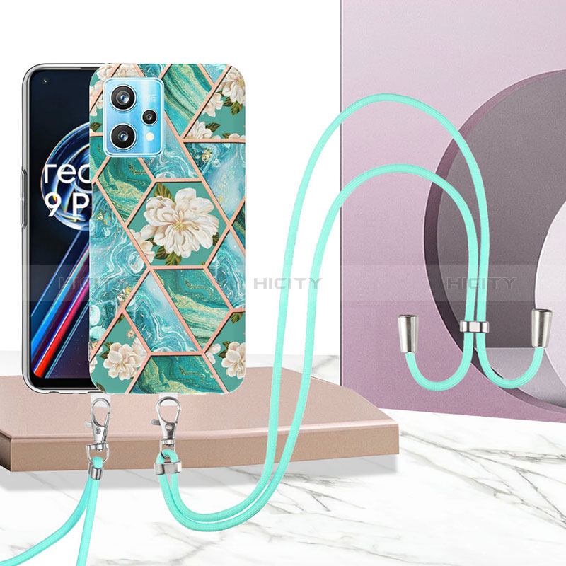 Handyhülle Silikon Hülle Gummi Schutzhülle Flexible Modisch Muster mit Schlüsselband Lanyard Y02B für Realme 9 Pro 5G