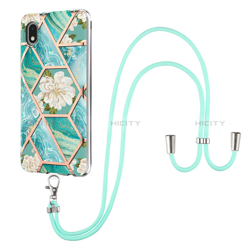 Handyhülle Silikon Hülle Gummi Schutzhülle Flexible Modisch Muster mit Schlüsselband Lanyard Y02B für Samsung Galaxy M01 Core