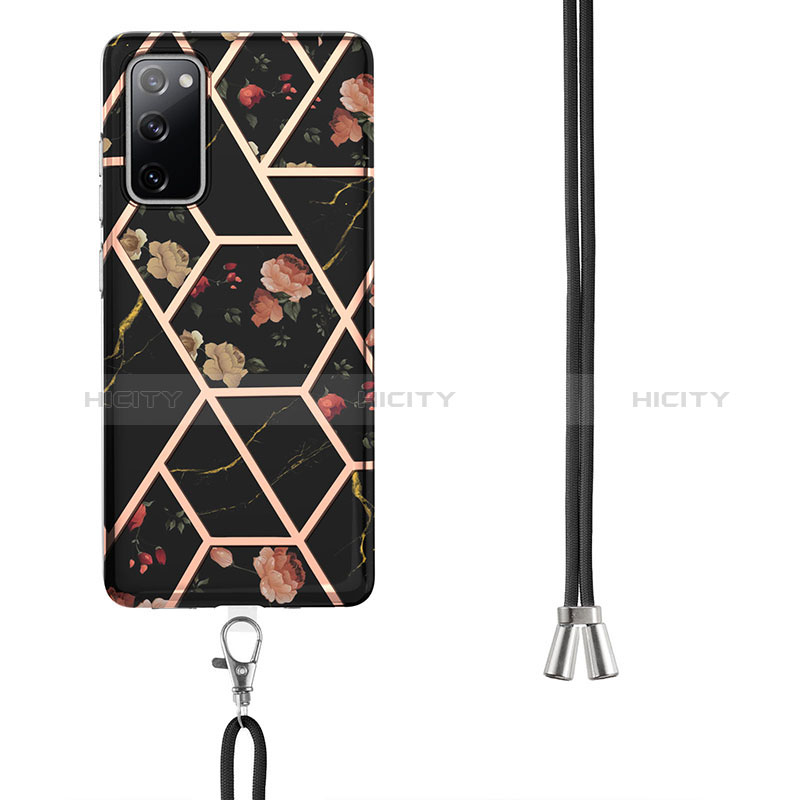 Handyhülle Silikon Hülle Gummi Schutzhülle Flexible Modisch Muster mit Schlüsselband Lanyard Y02B für Samsung Galaxy S20 Lite 5G groß