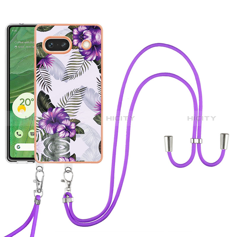 Handyhülle Silikon Hülle Gummi Schutzhülle Flexible Modisch Muster mit Schlüsselband Lanyard Y03B für Google Pixel 7a 5G