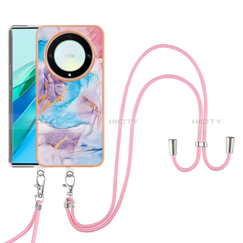 Handyhülle Silikon Hülle Gummi Schutzhülle Flexible Modisch Muster mit Schlüsselband Lanyard Y03B für Huawei Honor Magic5 Lite 5G