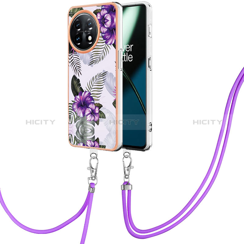 Handyhülle Silikon Hülle Gummi Schutzhülle Flexible Modisch Muster mit Schlüsselband Lanyard Y03B für OnePlus 11 5G groß