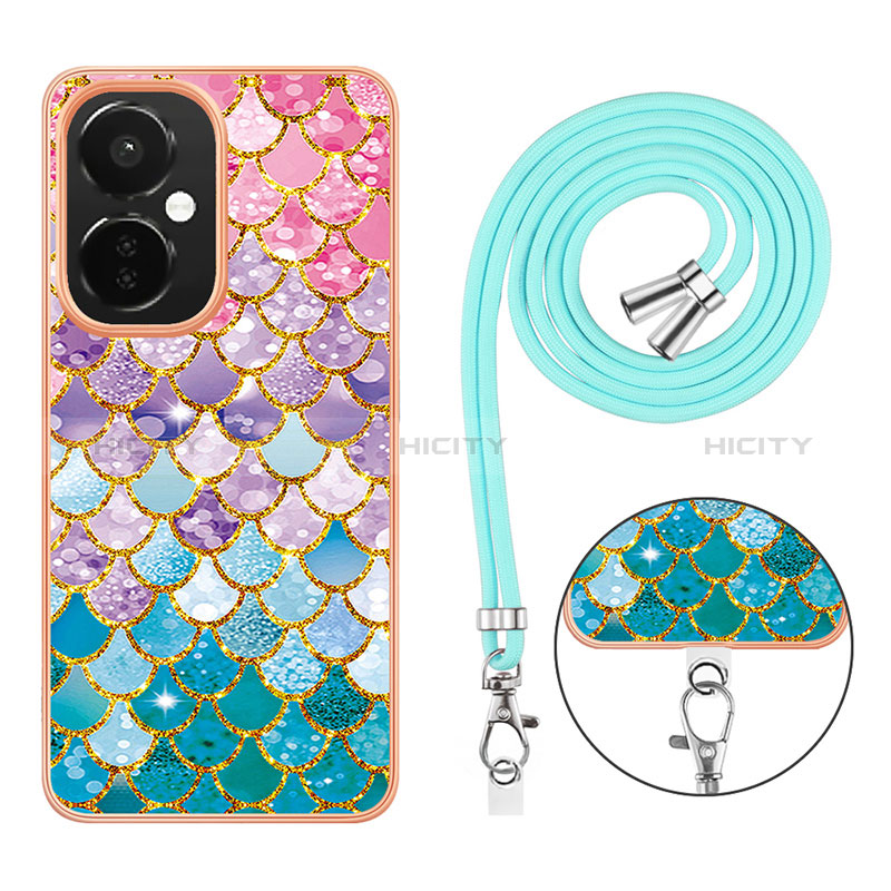 Handyhülle Silikon Hülle Gummi Schutzhülle Flexible Modisch Muster mit Schlüsselband Lanyard Y03B für OnePlus Nord CE 3 5G groß