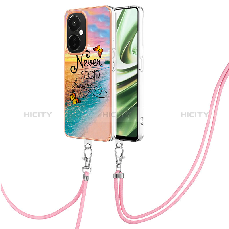 Handyhülle Silikon Hülle Gummi Schutzhülle Flexible Modisch Muster mit Schlüsselband Lanyard Y03B für OnePlus Nord CE 3 5G groß