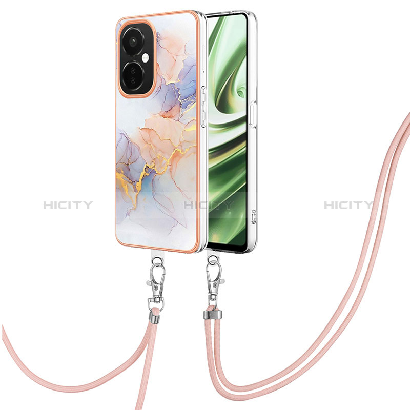 Handyhülle Silikon Hülle Gummi Schutzhülle Flexible Modisch Muster mit Schlüsselband Lanyard Y03B für OnePlus Nord CE 3 5G groß