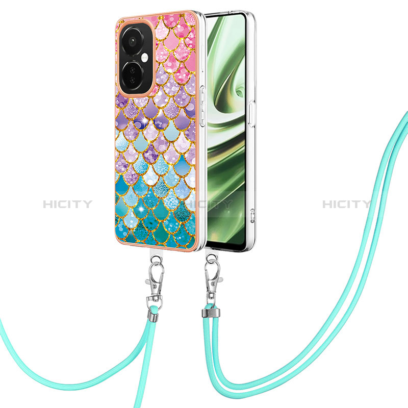 Handyhülle Silikon Hülle Gummi Schutzhülle Flexible Modisch Muster mit Schlüsselband Lanyard Y03B für OnePlus Nord CE 3 5G groß