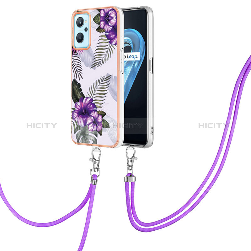 Handyhülle Silikon Hülle Gummi Schutzhülle Flexible Modisch Muster mit Schlüsselband Lanyard Y03B für Oppo A96 4G groß