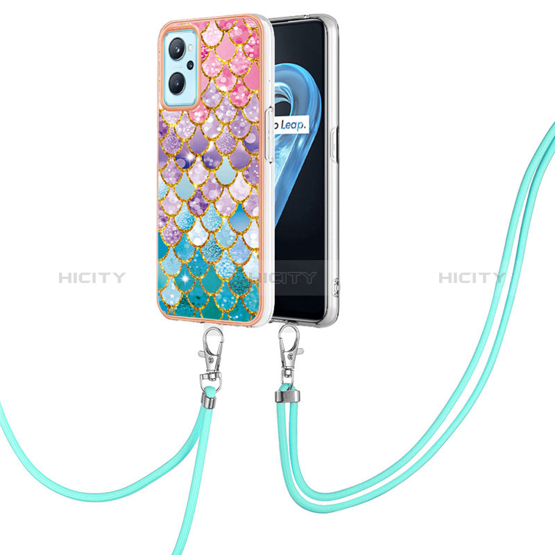 Handyhülle Silikon Hülle Gummi Schutzhülle Flexible Modisch Muster mit Schlüsselband Lanyard Y03B für Oppo K10 4G groß