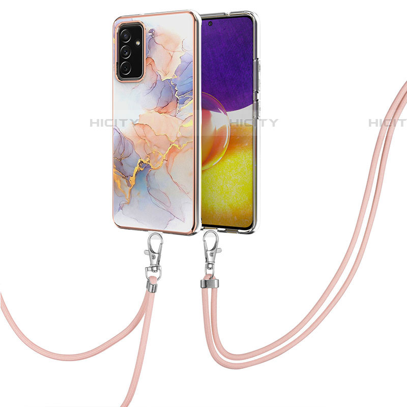 Handyhülle Silikon Hülle Gummi Schutzhülle Flexible Modisch Muster mit Schlüsselband Lanyard Y03B für Samsung Galaxy A05s