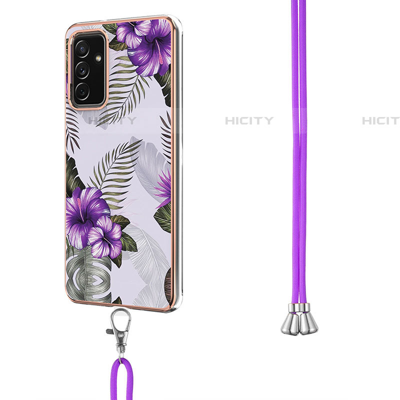 Handyhülle Silikon Hülle Gummi Schutzhülle Flexible Modisch Muster mit Schlüsselband Lanyard Y03B für Samsung Galaxy A05s