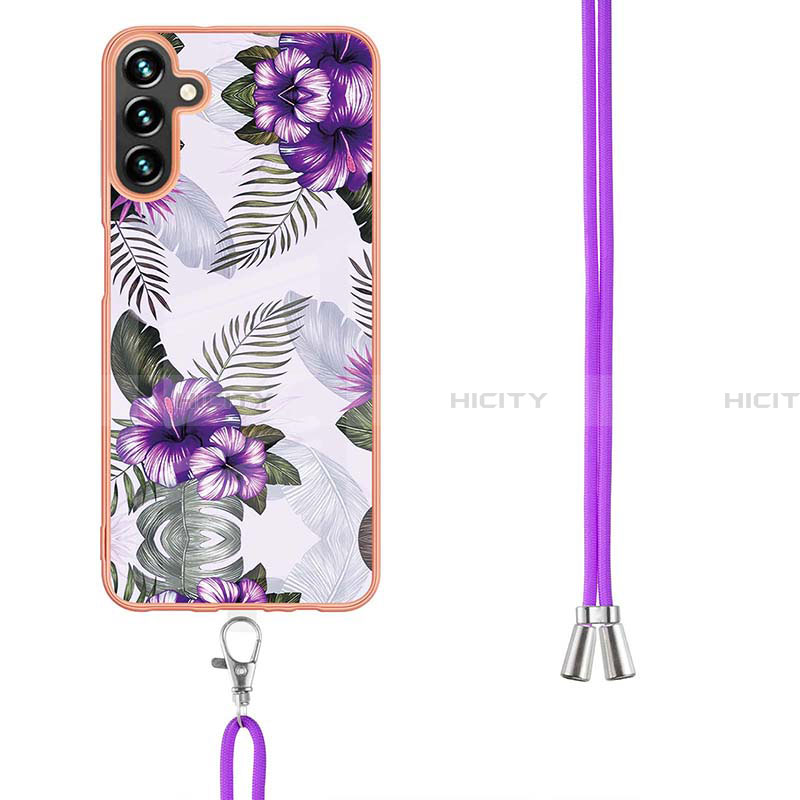 Handyhülle Silikon Hülle Gummi Schutzhülle Flexible Modisch Muster mit Schlüsselband Lanyard Y03B für Samsung Galaxy A13 5G