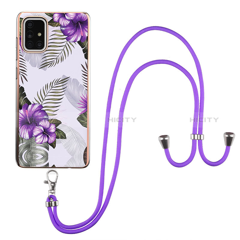 Handyhülle Silikon Hülle Gummi Schutzhülle Flexible Modisch Muster mit Schlüsselband Lanyard Y03B für Samsung Galaxy A71 4G A715 groß