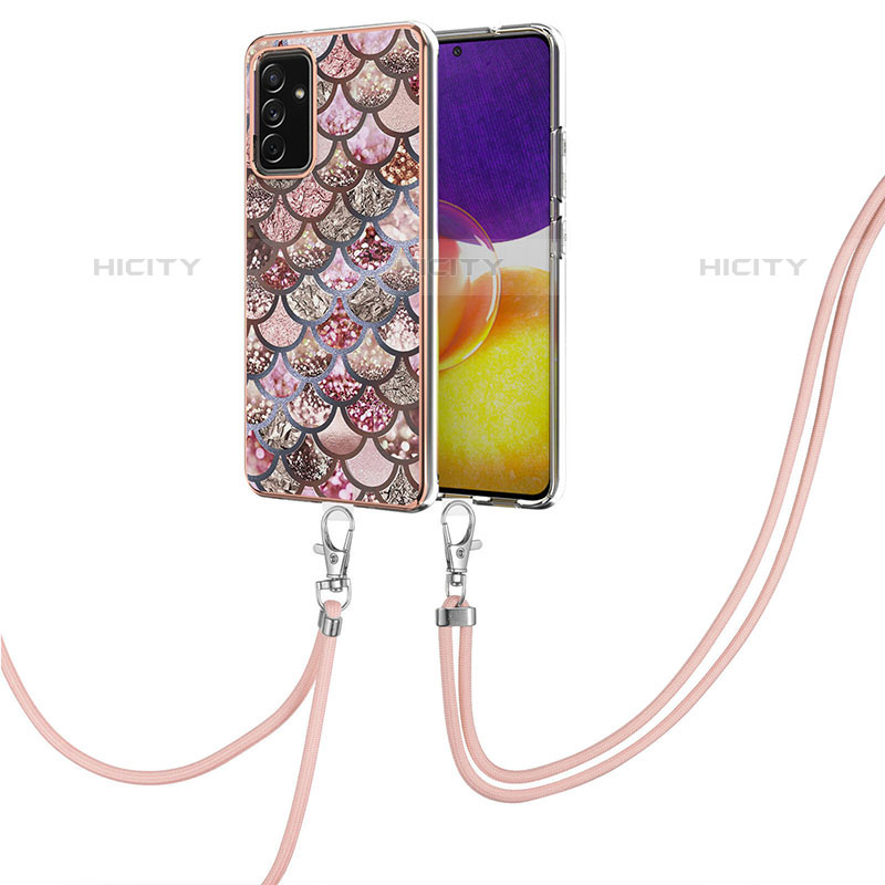 Handyhülle Silikon Hülle Gummi Schutzhülle Flexible Modisch Muster mit Schlüsselband Lanyard Y03B für Samsung Galaxy Quantum2 5G