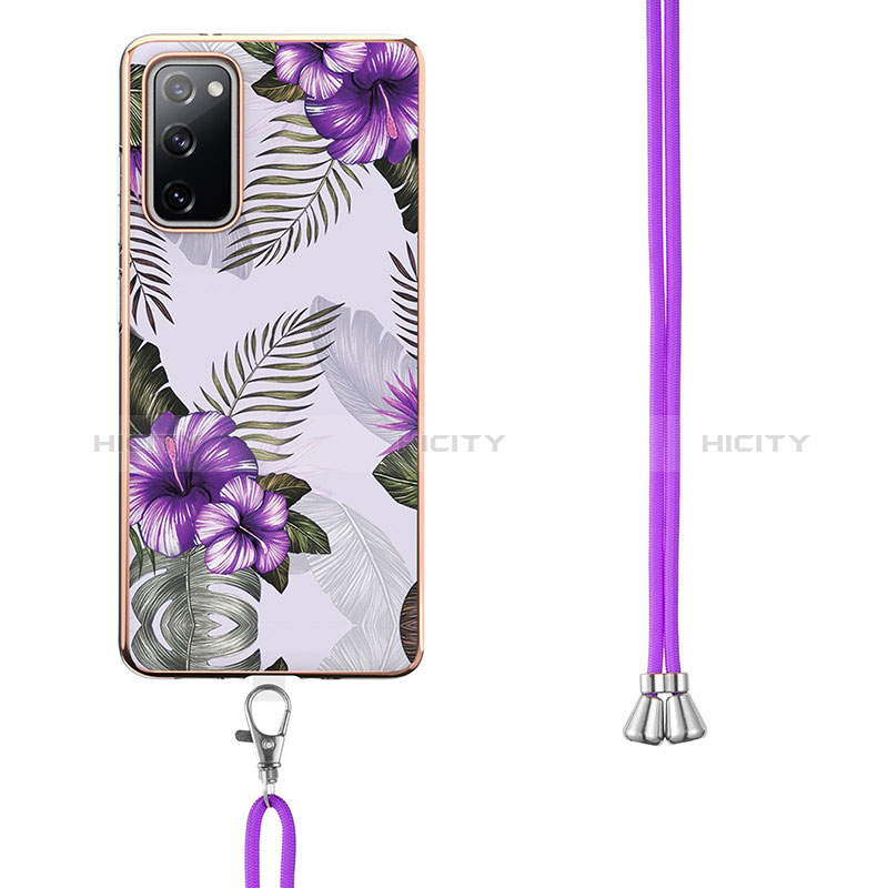 Handyhülle Silikon Hülle Gummi Schutzhülle Flexible Modisch Muster mit Schlüsselband Lanyard Y03B für Samsung Galaxy S20 FE (2022) 5G