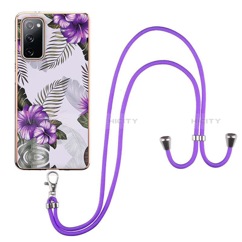 Handyhülle Silikon Hülle Gummi Schutzhülle Flexible Modisch Muster mit Schlüsselband Lanyard Y03B für Samsung Galaxy S20 FE 5G groß