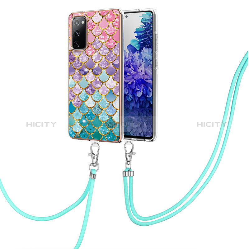 Handyhülle Silikon Hülle Gummi Schutzhülle Flexible Modisch Muster mit Schlüsselband Lanyard Y03B für Samsung Galaxy S20 Lite 5G groß