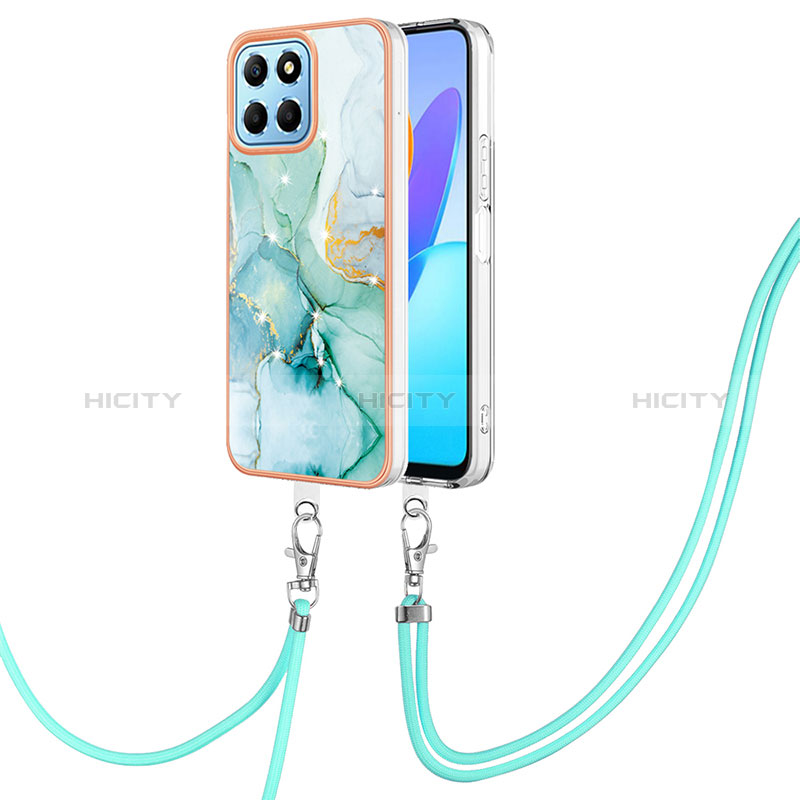 Handyhülle Silikon Hülle Gummi Schutzhülle Flexible Modisch Muster mit Schlüsselband Lanyard Y05B für Huawei Honor 70 Lite 5G