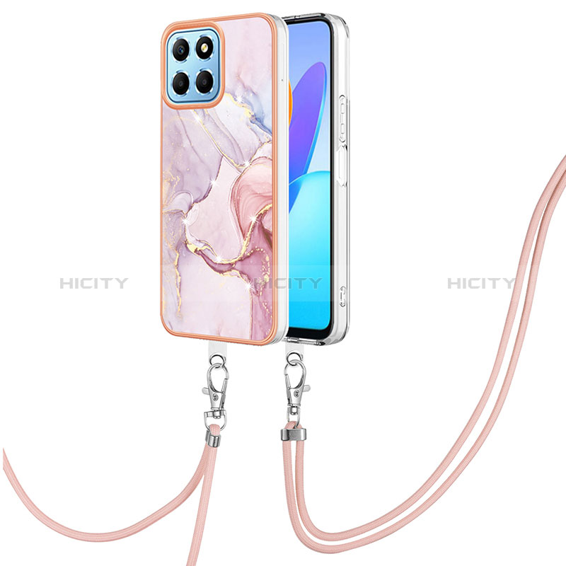 Handyhülle Silikon Hülle Gummi Schutzhülle Flexible Modisch Muster mit Schlüsselband Lanyard Y05B für Huawei Honor 70 Lite 5G