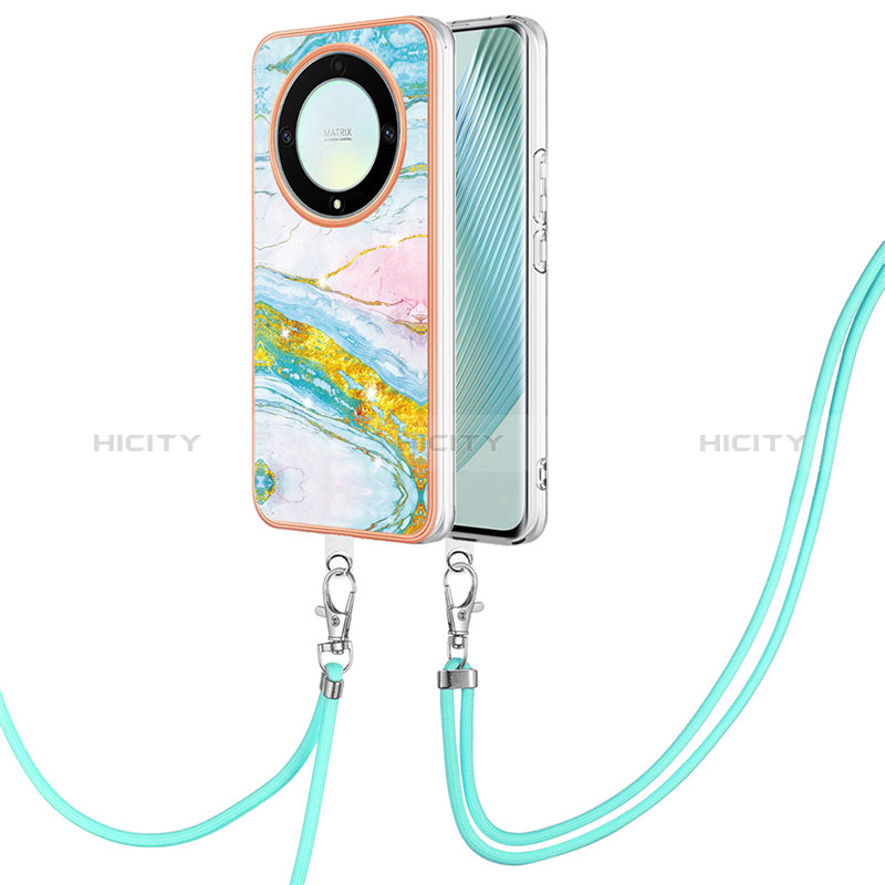 Handyhülle Silikon Hülle Gummi Schutzhülle Flexible Modisch Muster mit Schlüsselband Lanyard Y05B für Huawei Honor Magic5 Lite 5G