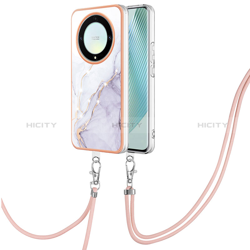 Handyhülle Silikon Hülle Gummi Schutzhülle Flexible Modisch Muster mit Schlüsselband Lanyard Y05B für Huawei Honor Magic5 Lite 5G