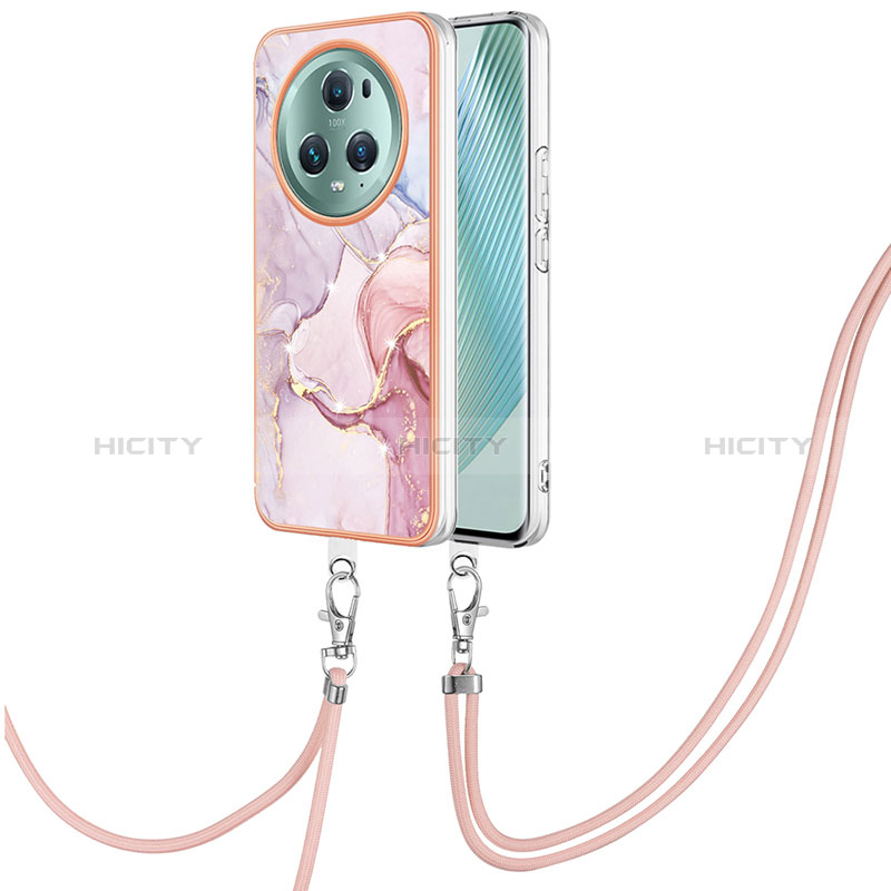 Handyhülle Silikon Hülle Gummi Schutzhülle Flexible Modisch Muster mit Schlüsselband Lanyard Y05B für Huawei Honor Magic5 Pro 5G