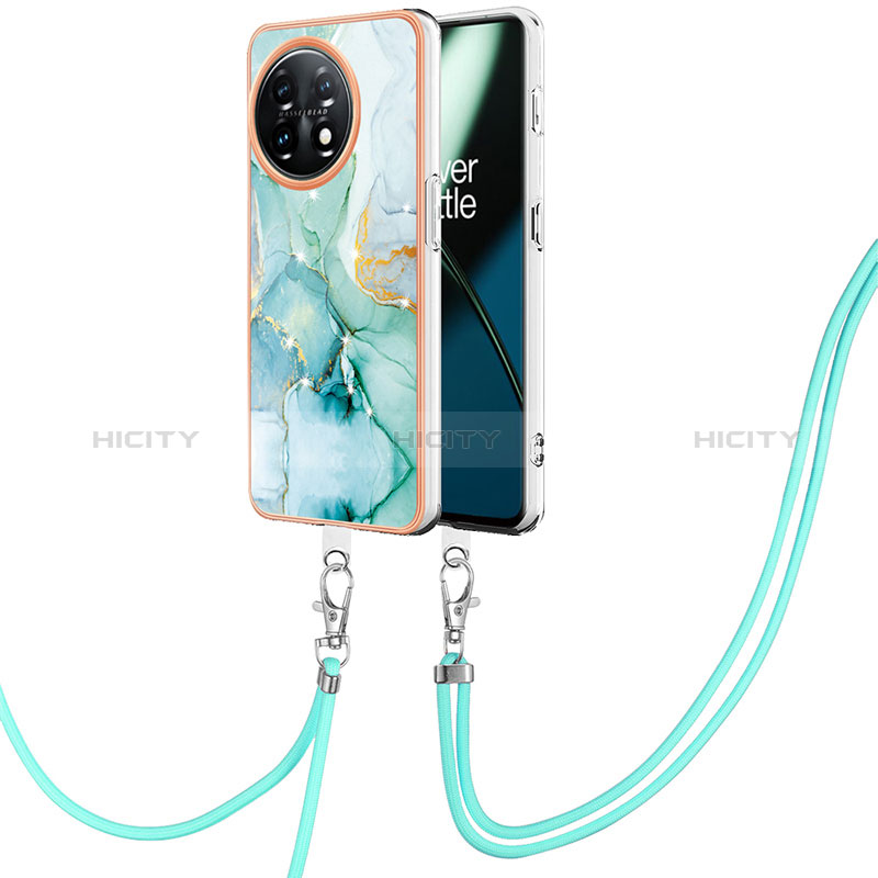 Handyhülle Silikon Hülle Gummi Schutzhülle Flexible Modisch Muster mit Schlüsselband Lanyard Y05B für OnePlus 11 5G