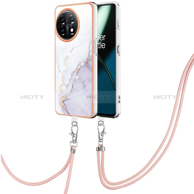 Handyhülle Silikon Hülle Gummi Schutzhülle Flexible Modisch Muster mit Schlüsselband Lanyard Y05B für OnePlus 11 5G