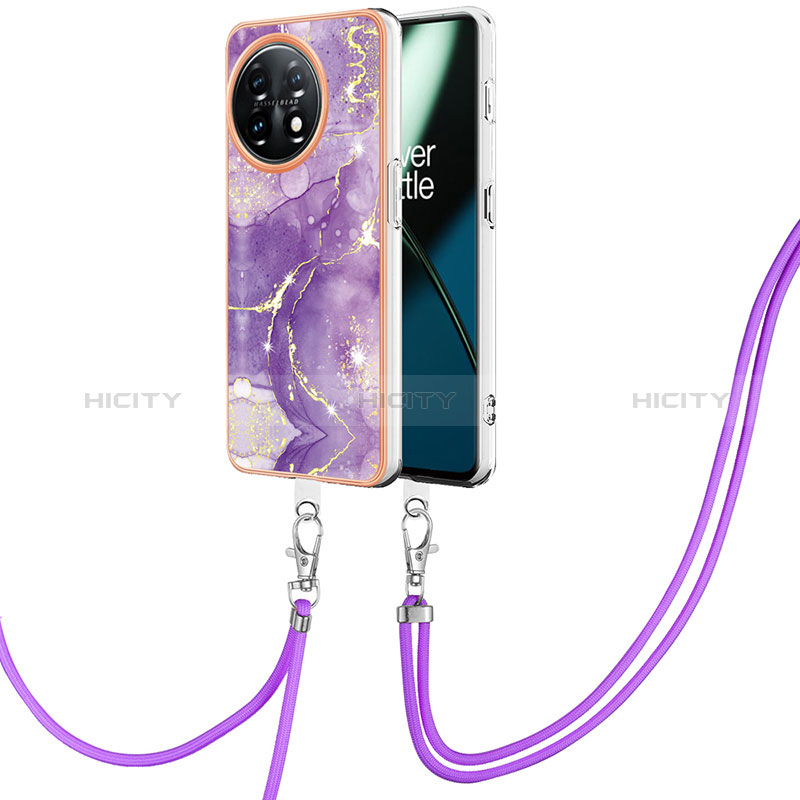 Handyhülle Silikon Hülle Gummi Schutzhülle Flexible Modisch Muster mit Schlüsselband Lanyard Y05B für OnePlus 11 5G