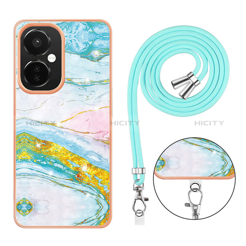 Handyhülle Silikon Hülle Gummi Schutzhülle Flexible Modisch Muster mit Schlüsselband Lanyard Y05B für OnePlus Nord CE 3 5G groß