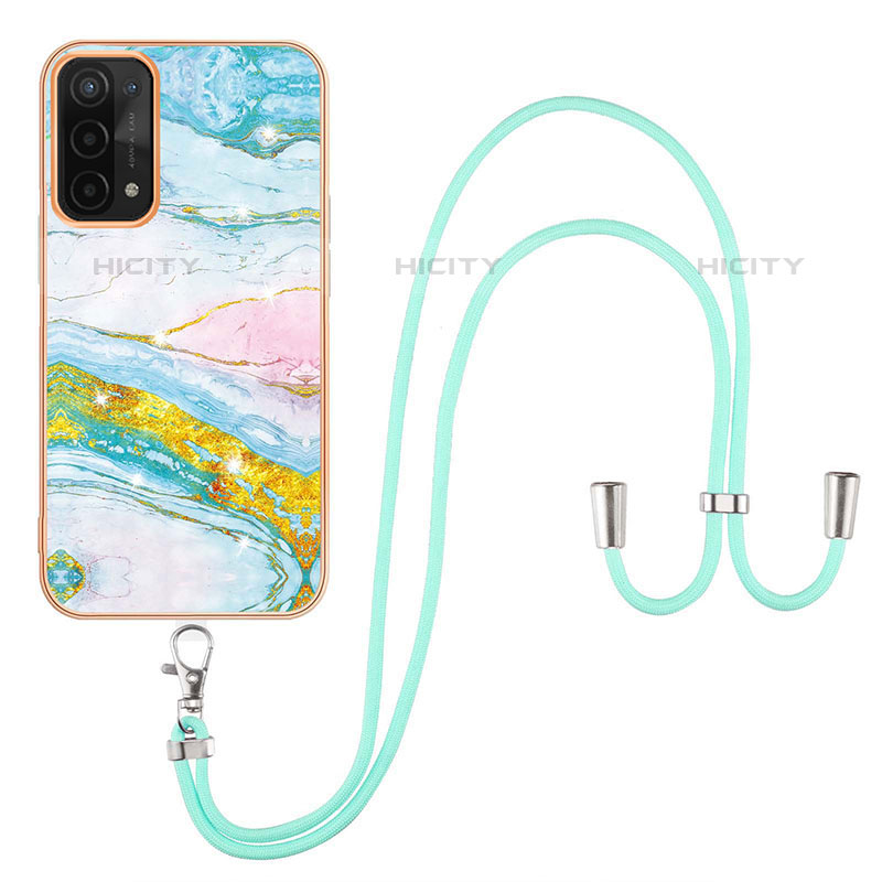 Handyhülle Silikon Hülle Gummi Schutzhülle Flexible Modisch Muster mit Schlüsselband Lanyard Y05B für OnePlus Nord N200 5G