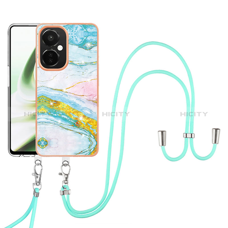 Handyhülle Silikon Hülle Gummi Schutzhülle Flexible Modisch Muster mit Schlüsselband Lanyard Y05B für OnePlus Nord N30 5G