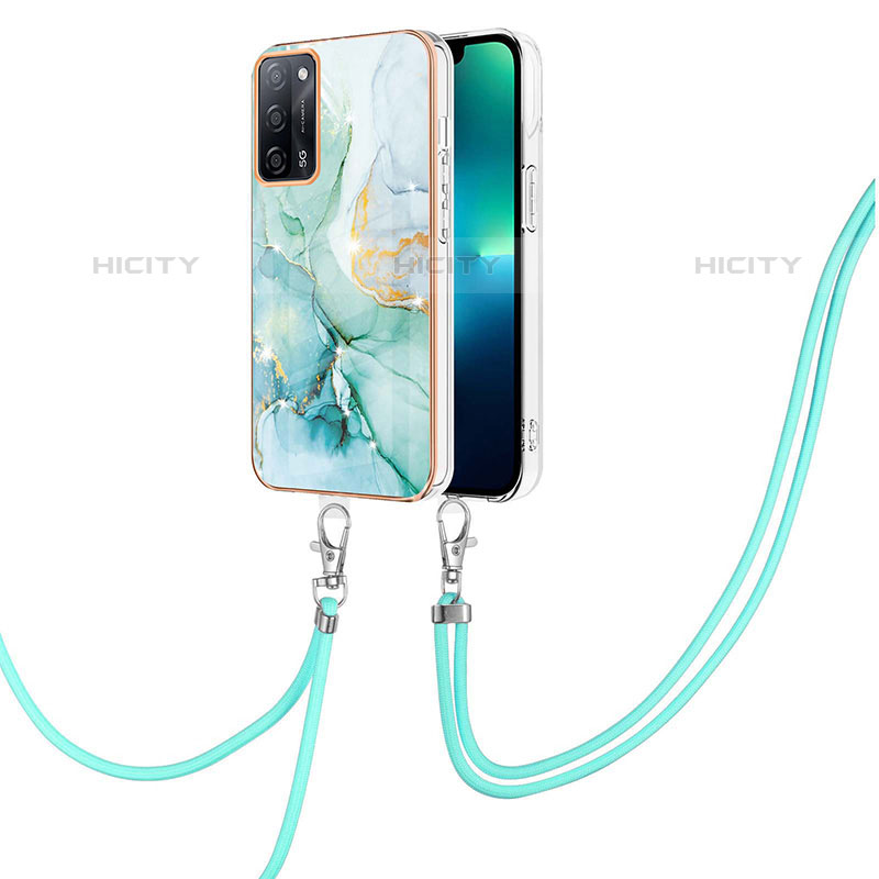 Handyhülle Silikon Hülle Gummi Schutzhülle Flexible Modisch Muster mit Schlüsselband Lanyard Y05B für Oppo A53s 5G groß