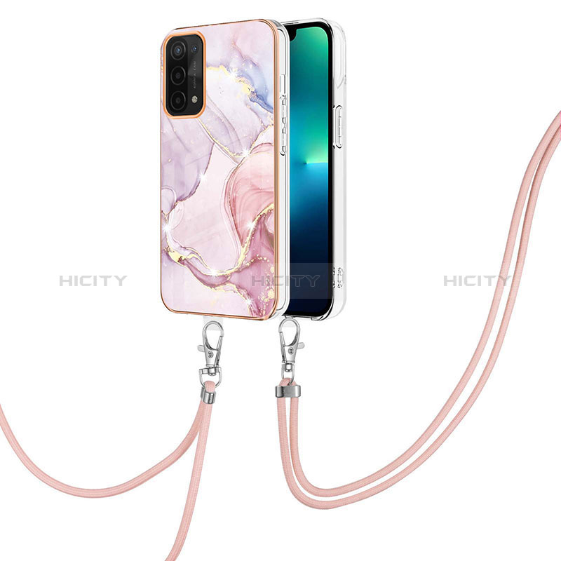 Handyhülle Silikon Hülle Gummi Schutzhülle Flexible Modisch Muster mit Schlüsselband Lanyard Y05B für Oppo A54 5G groß