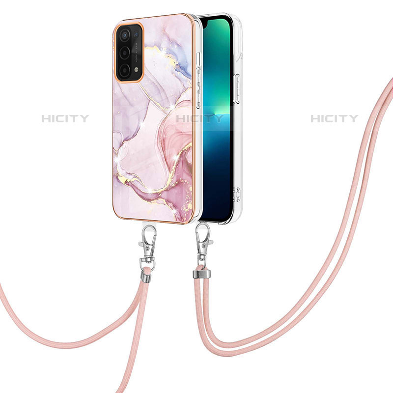 Handyhülle Silikon Hülle Gummi Schutzhülle Flexible Modisch Muster mit Schlüsselband Lanyard Y05B für Oppo A93 5G groß