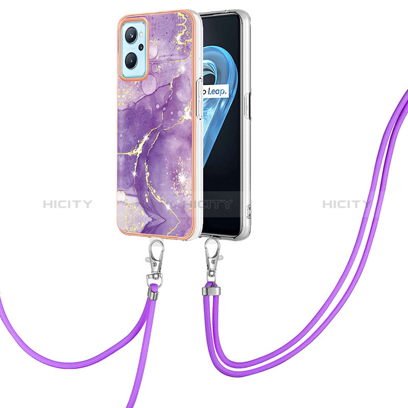 Handyhülle Silikon Hülle Gummi Schutzhülle Flexible Modisch Muster mit Schlüsselband Lanyard Y05B für Oppo A96 4G groß