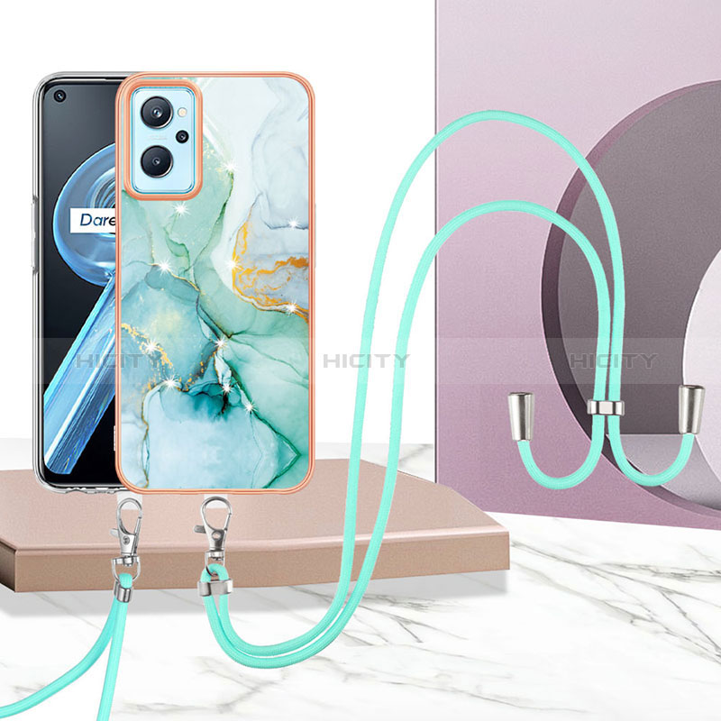 Handyhülle Silikon Hülle Gummi Schutzhülle Flexible Modisch Muster mit Schlüsselband Lanyard Y05B für Oppo A96 4G