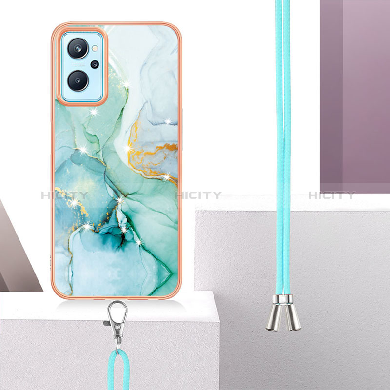 Handyhülle Silikon Hülle Gummi Schutzhülle Flexible Modisch Muster mit Schlüsselband Lanyard Y05B für Oppo A96 4G