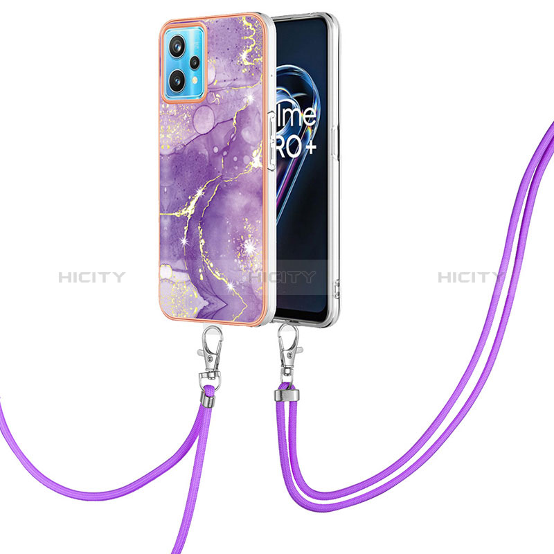 Handyhülle Silikon Hülle Gummi Schutzhülle Flexible Modisch Muster mit Schlüsselband Lanyard Y05B für Realme 9 5G groß