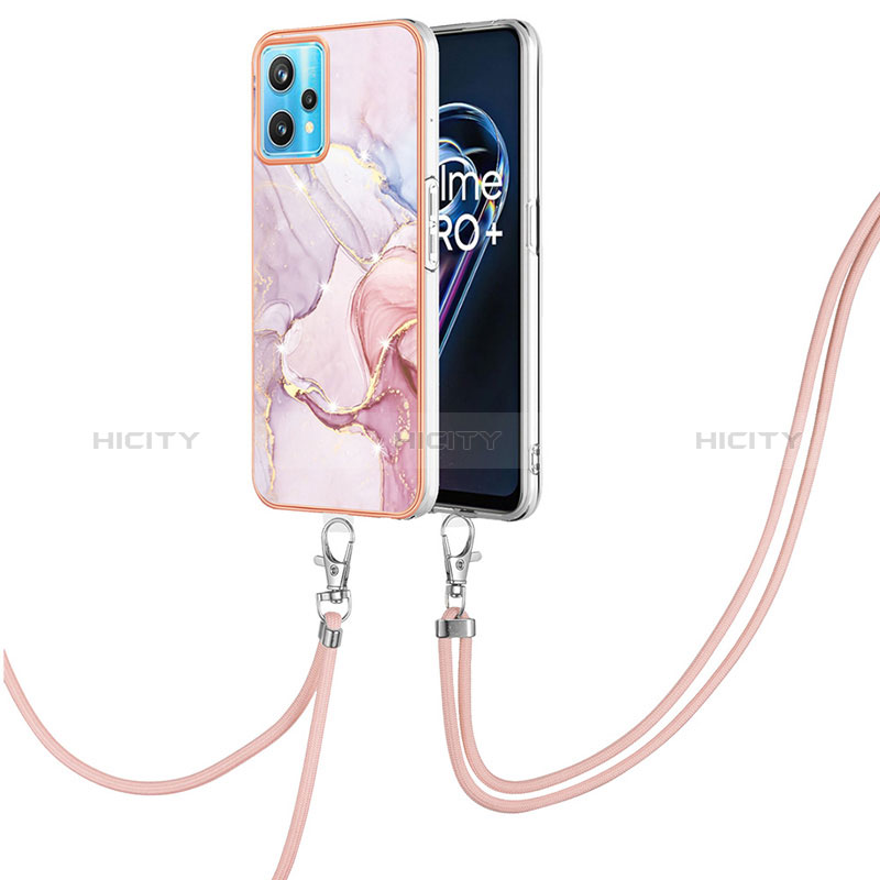 Handyhülle Silikon Hülle Gummi Schutzhülle Flexible Modisch Muster mit Schlüsselband Lanyard Y05B für Realme 9 Pro 5G