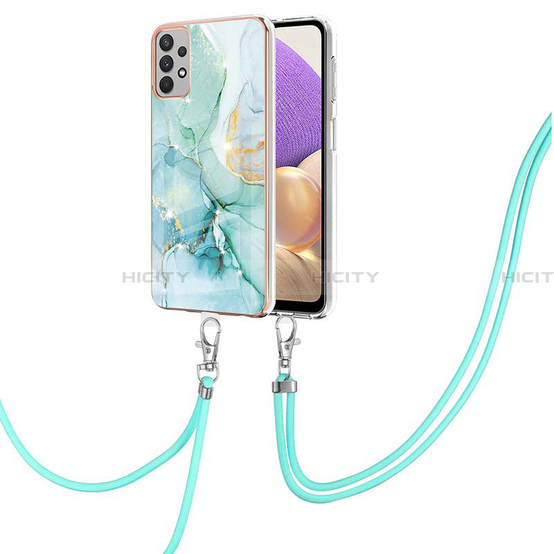 Handyhülle Silikon Hülle Gummi Schutzhülle Flexible Modisch Muster mit Schlüsselband Lanyard Y05B für Samsung Galaxy A13 4G groß