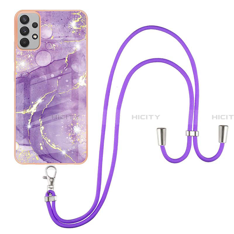 Handyhülle Silikon Hülle Gummi Schutzhülle Flexible Modisch Muster mit Schlüsselband Lanyard Y05B für Samsung Galaxy A13 4G