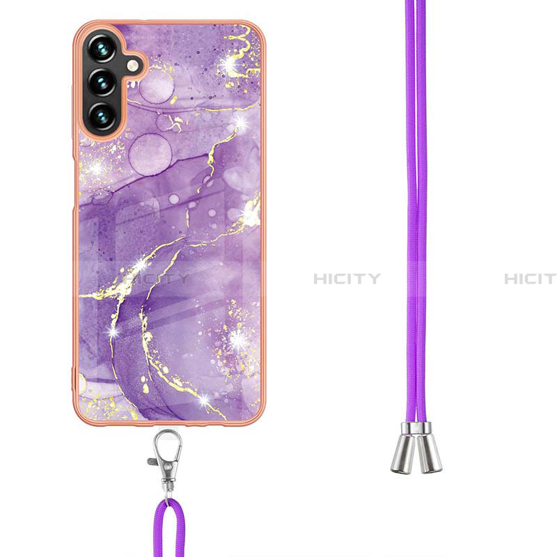 Handyhülle Silikon Hülle Gummi Schutzhülle Flexible Modisch Muster mit Schlüsselband Lanyard Y05B für Samsung Galaxy A13 5G