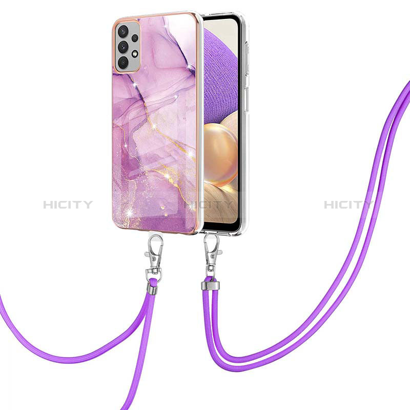 Handyhülle Silikon Hülle Gummi Schutzhülle Flexible Modisch Muster mit Schlüsselband Lanyard Y05B für Samsung Galaxy A23 5G