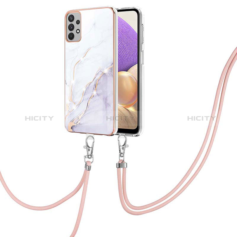 Handyhülle Silikon Hülle Gummi Schutzhülle Flexible Modisch Muster mit Schlüsselband Lanyard Y05B für Samsung Galaxy A23 5G