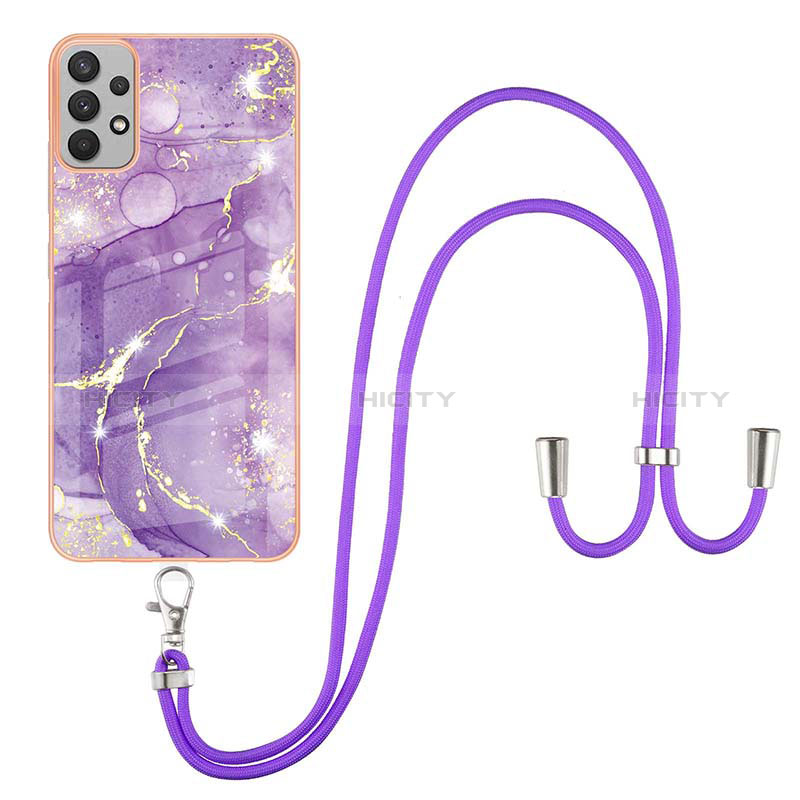 Handyhülle Silikon Hülle Gummi Schutzhülle Flexible Modisch Muster mit Schlüsselband Lanyard Y05B für Samsung Galaxy A23 5G