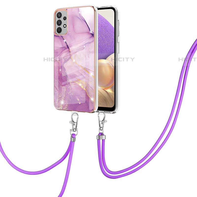 Handyhülle Silikon Hülle Gummi Schutzhülle Flexible Modisch Muster mit Schlüsselband Lanyard Y05B für Samsung Galaxy A53 5G groß