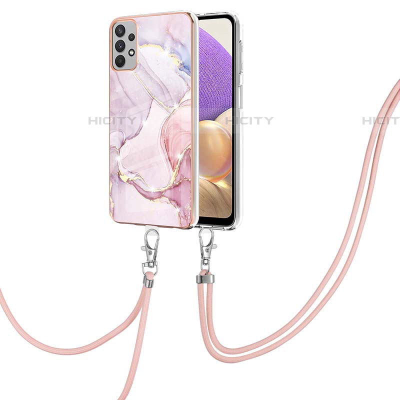 Handyhülle Silikon Hülle Gummi Schutzhülle Flexible Modisch Muster mit Schlüsselband Lanyard Y05B für Samsung Galaxy A53 5G groß