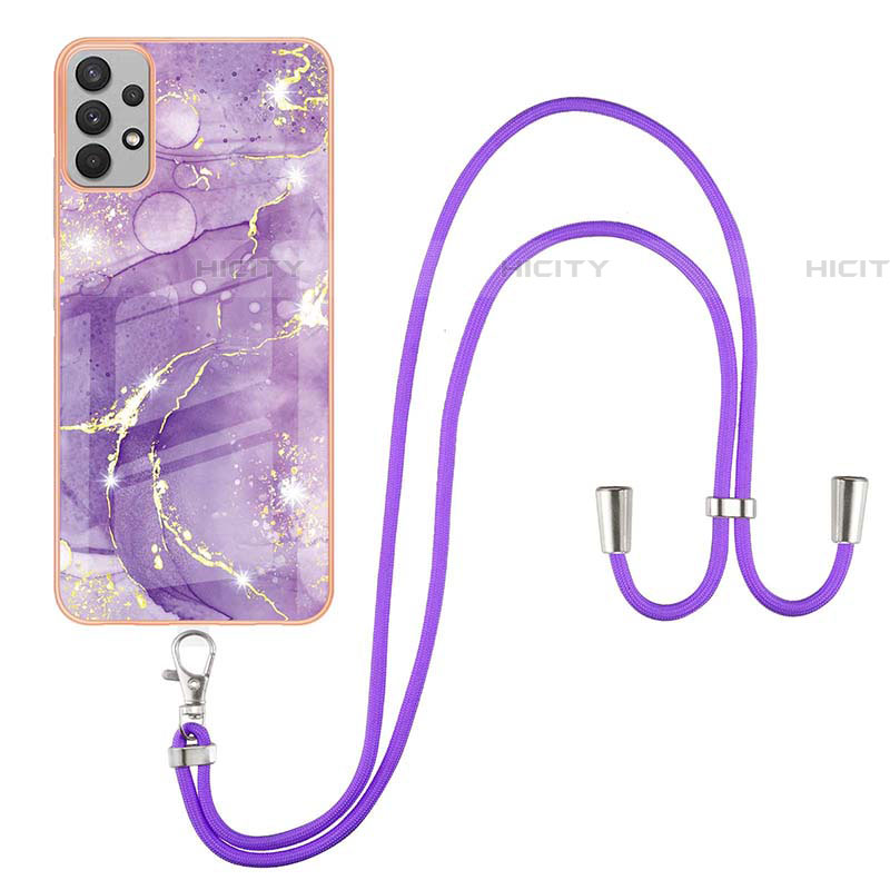 Handyhülle Silikon Hülle Gummi Schutzhülle Flexible Modisch Muster mit Schlüsselband Lanyard Y05B für Samsung Galaxy A53 5G groß