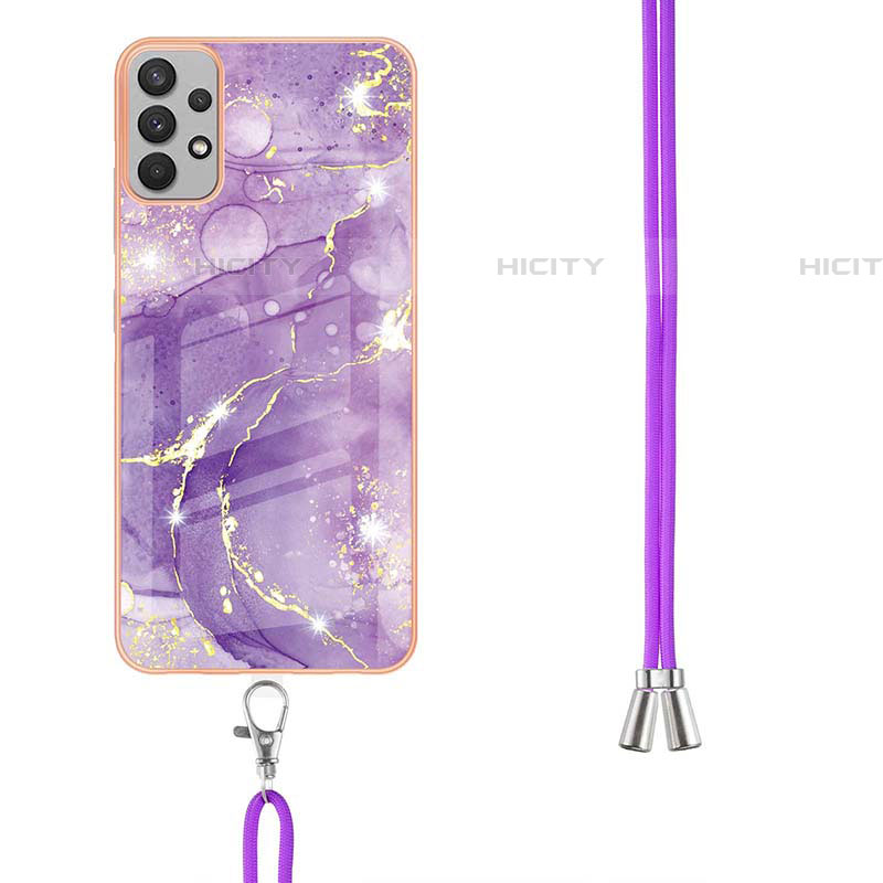 Handyhülle Silikon Hülle Gummi Schutzhülle Flexible Modisch Muster mit Schlüsselband Lanyard Y05B für Samsung Galaxy A53 5G groß