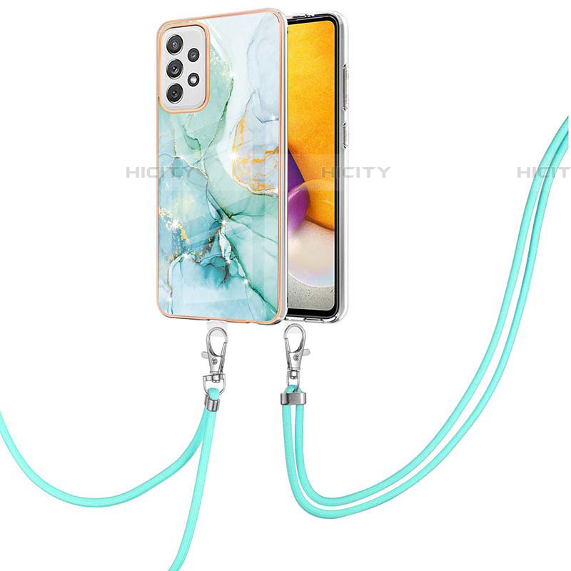 Handyhülle Silikon Hülle Gummi Schutzhülle Flexible Modisch Muster mit Schlüsselband Lanyard Y05B für Samsung Galaxy A72 4G groß